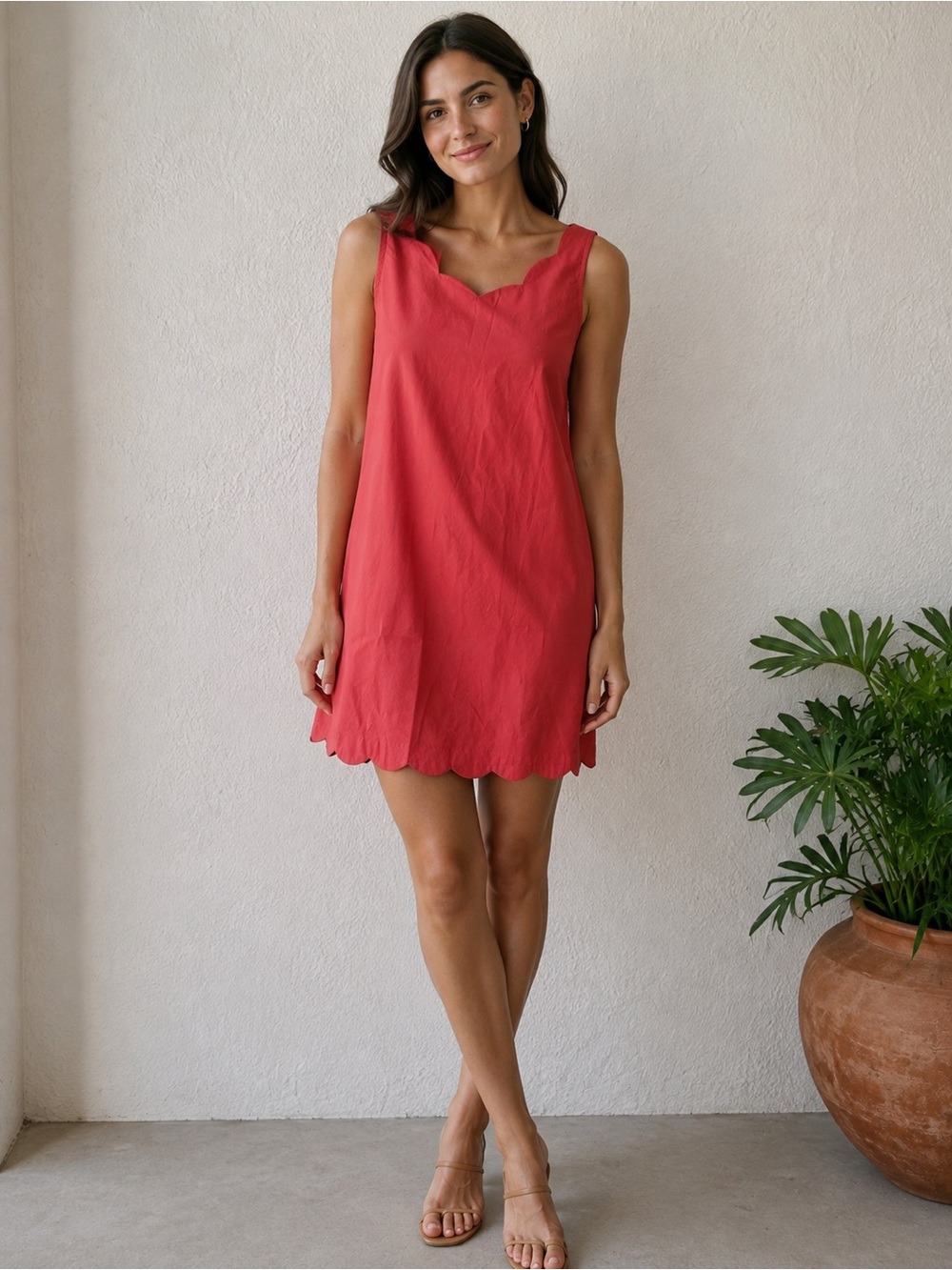 Heyton mini dress in coral color
